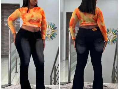 Trendy High-Waist Flare Jeans