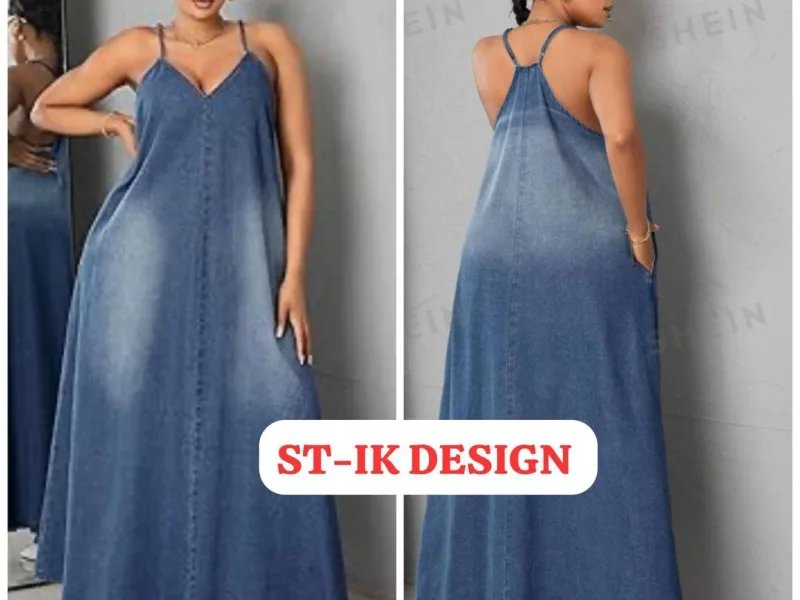 Trendy Denim Maxi Dress