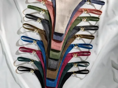 Ribbed G-String Panties with Gold Ring Detail – GH₵15 Each