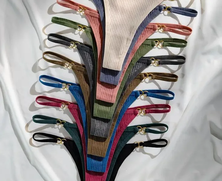 Ribbed G-String Panties with Gold Ring Detail – GH₵15 Each